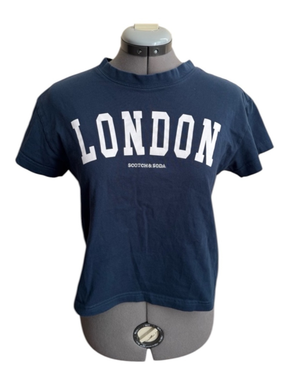 Scotch & Soda London Graphic baby Tee Navy Cropped T-Shirt Casual Minimalist